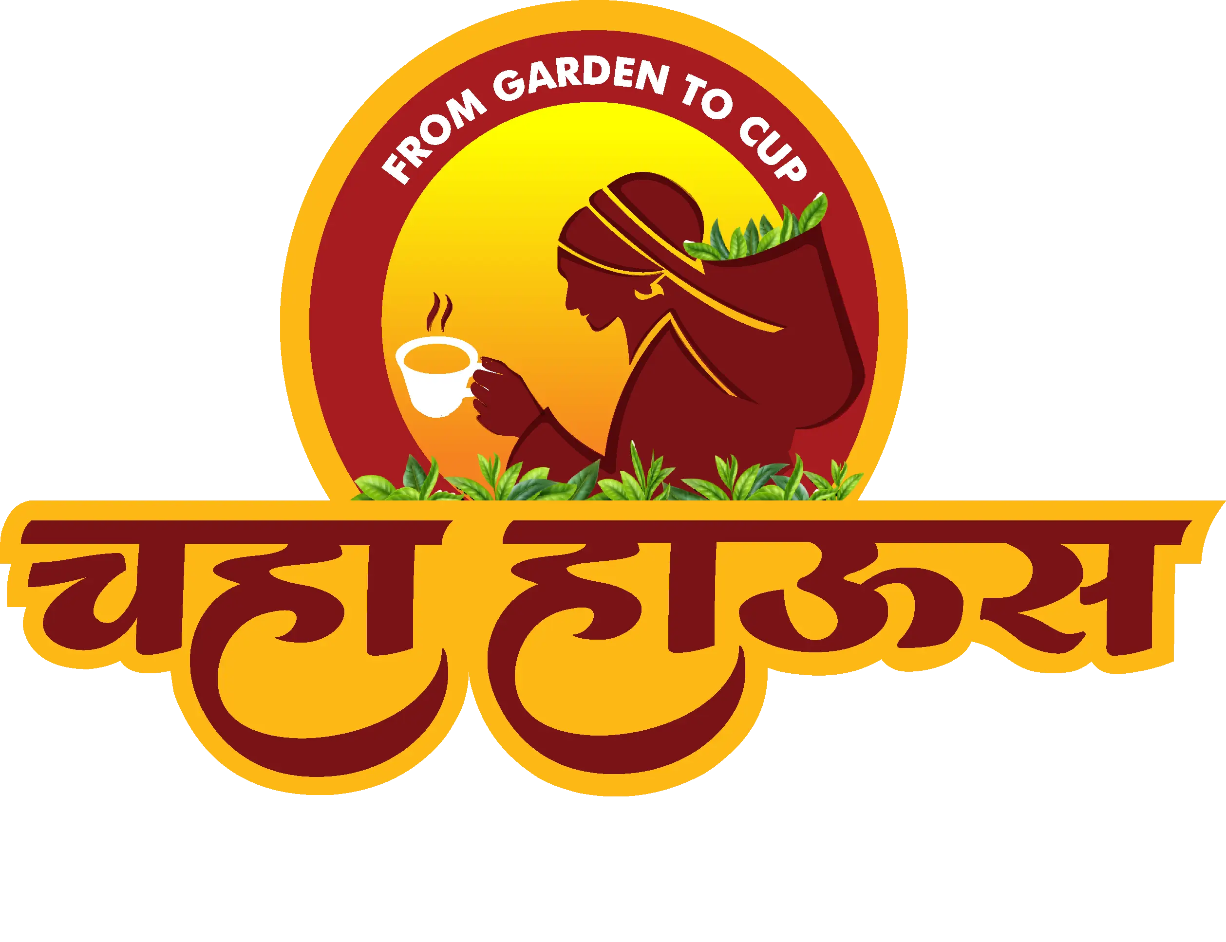 Chaha House official logo featuring tea garden lady with slogan Thikan Ek Chaha Anek