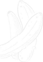 Sketch-style drawing of three cucumbers with cross-hatch shading and white outlines