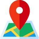 A red location pin icon placed over a simplified colorful map.